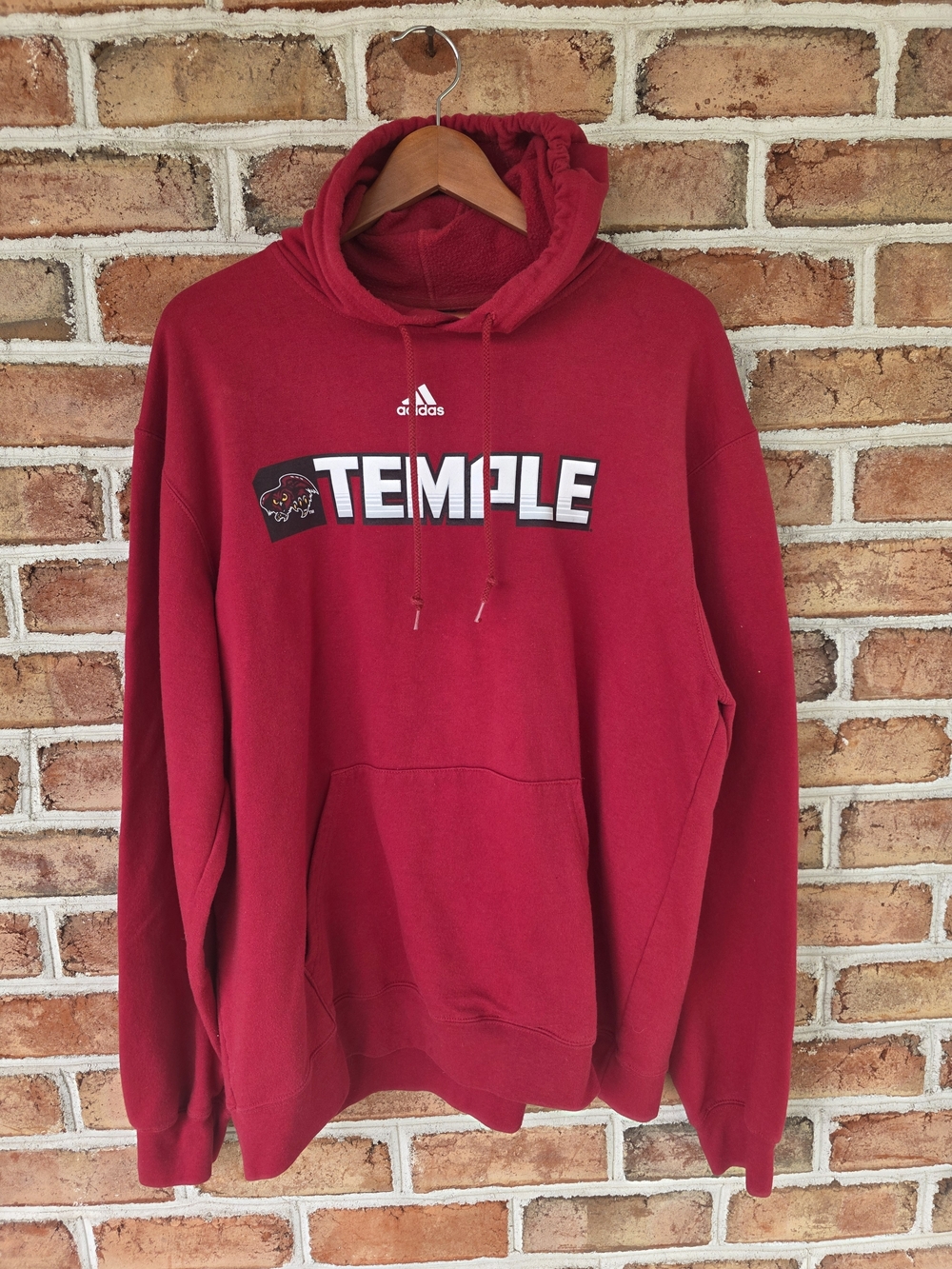 TEMPLE OWLS XL Red Pullover Sweatshirt Hoodie